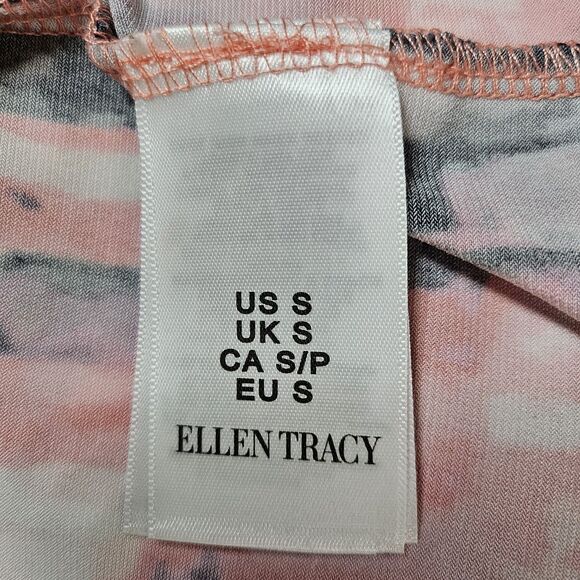 Ellen Tracy pink black white loose fitting tunic top 3/4 sleeve size small - Picture 4 of 6